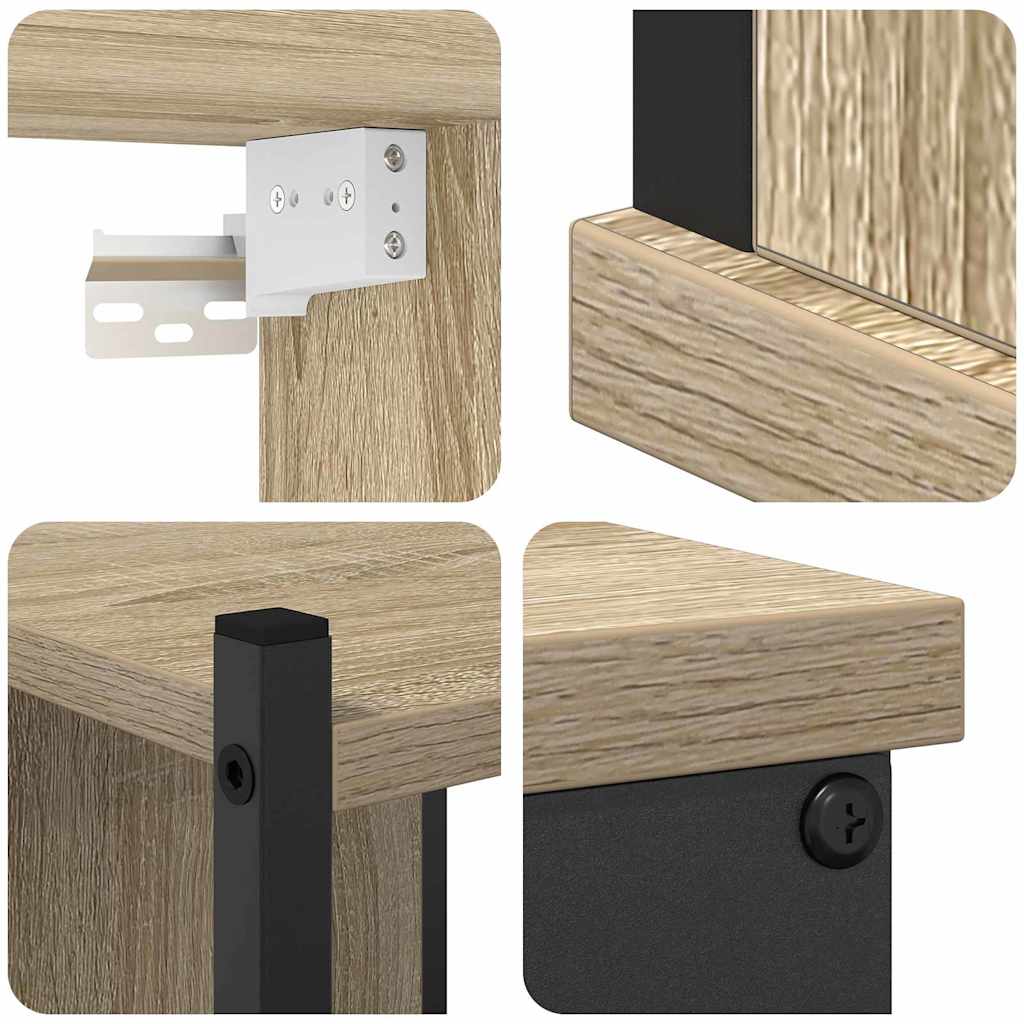 Bathroom Furniture Set with Shelf 4 Pcs Sonoma Oak Wood Material