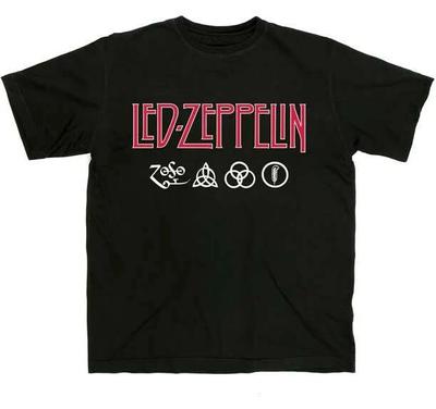 Led Zeppelin Logo and Symbols Jimmy Page Licensed T-Shirt Men