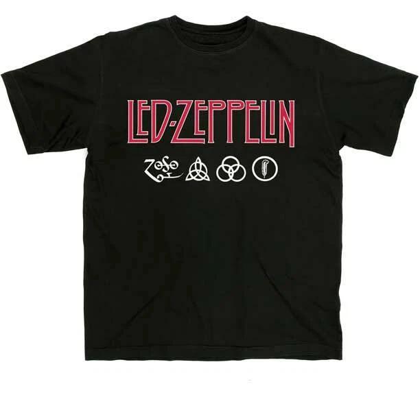

Led Zeppelin Logo and Symbols Jimmy Page Licensed T-Shirt Men XL