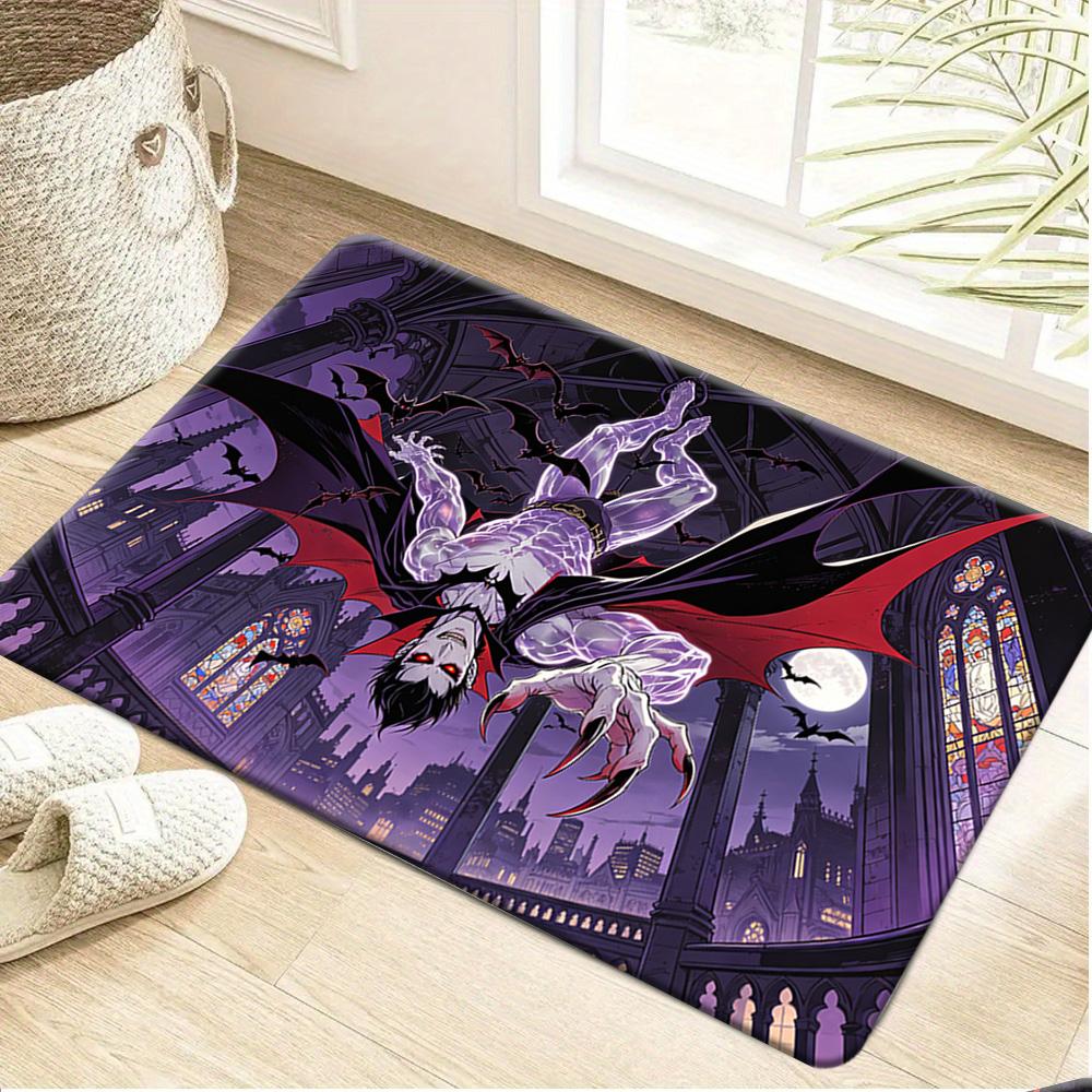 Bath Mat 1pc, Spider for Man Team Up, MARVEL Flannel Rectangular Mat, Bathroom Non-slip Entrance Mat, Fun Door Decoration Mat,
