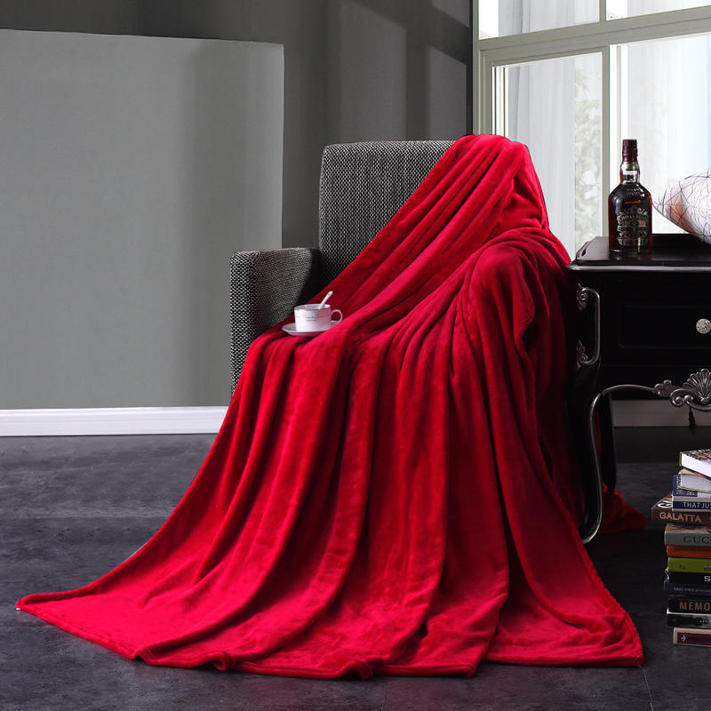 Ensfarvet Tyk Farve Ensfarvet Flanel Tæppe Sengetøj Familie Studerende Børn Dyne Lille Tæppe