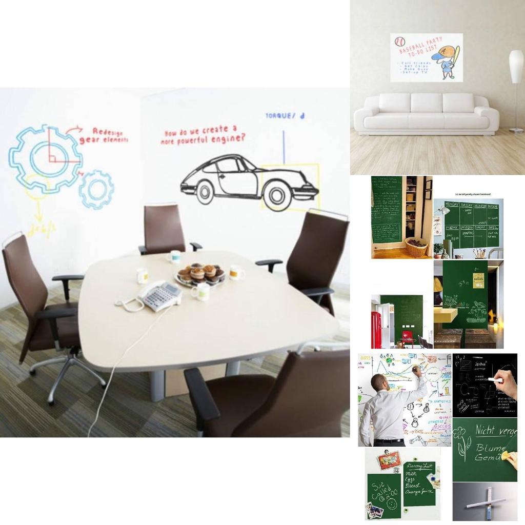 Writable Pvc Wall Sticker Repositionable Blackboard For Kids Doodling And Learning