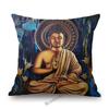 Worship Buddha Sakymuni Lotus Flower Buddism Oil Painting Southeast Asia Buddhists Decoration Pillow Case Linen Cushion Cover