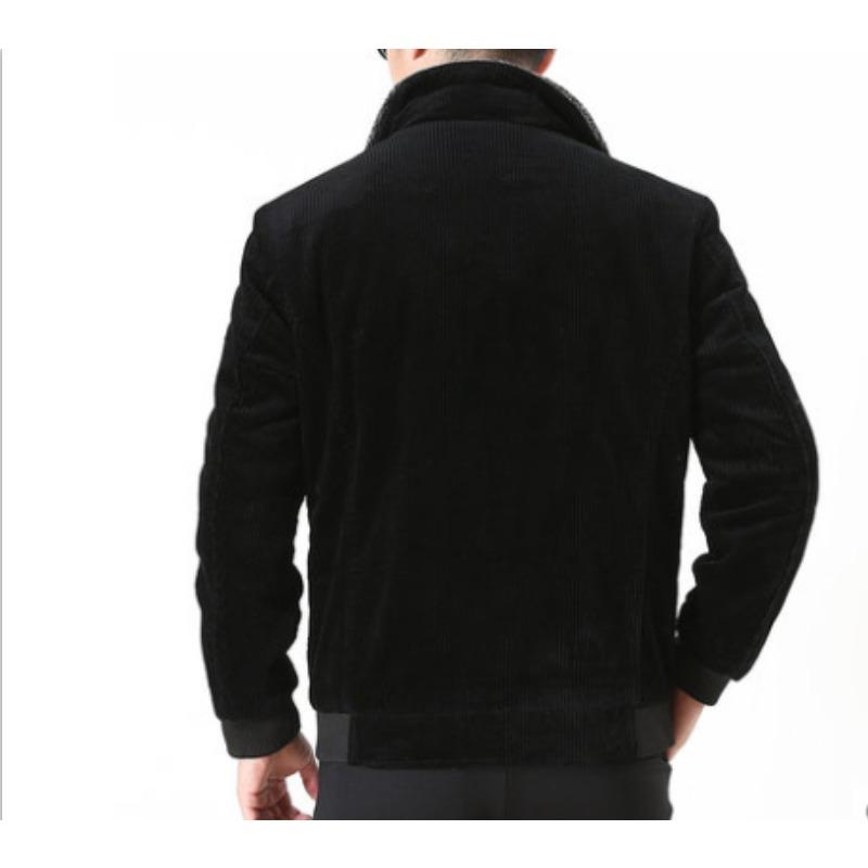 Ropa de Invierno Corta para Hombre Acolchada de Algodón Casual Engrosada Cálida Ropa de Algodón Pana para Padre de Edad Media