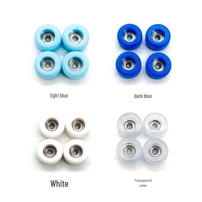 Multi-Color Fingerboard Wheels with Bearings - 4-Pack Professional Upgrade