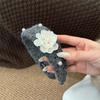 Sweet Floral Pearl Hair Hoop Exquisite Wide Edge Hairband Flocking Flower Headband  Wash Face