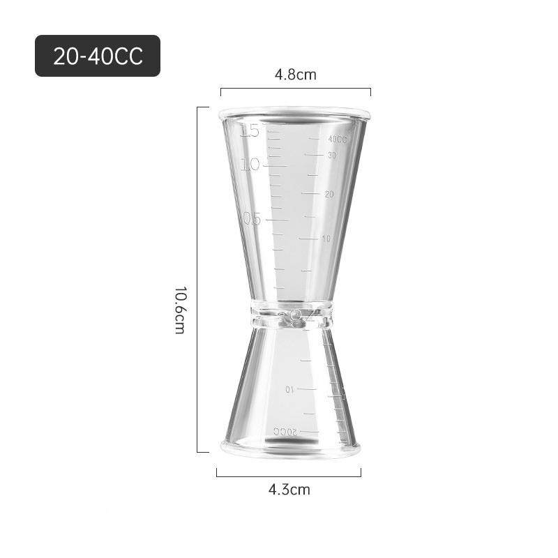 1PC Cocktail Shaker PP Measure Cup 20/40cc 10/20cc Double Shot Stackable Large Capacity Jigger Short Measuring Jugs