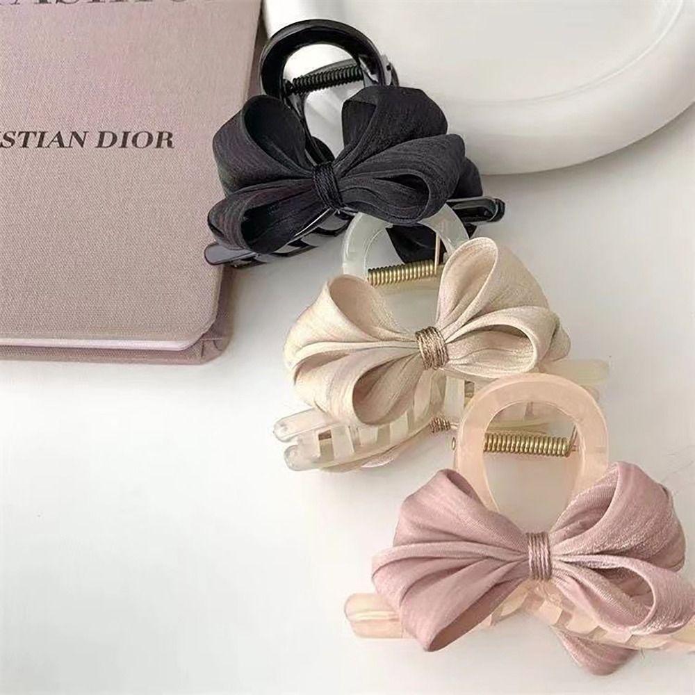 Headwear Shark Clips Handmade Grab Clip Temperament Bow Hair Clip  Women