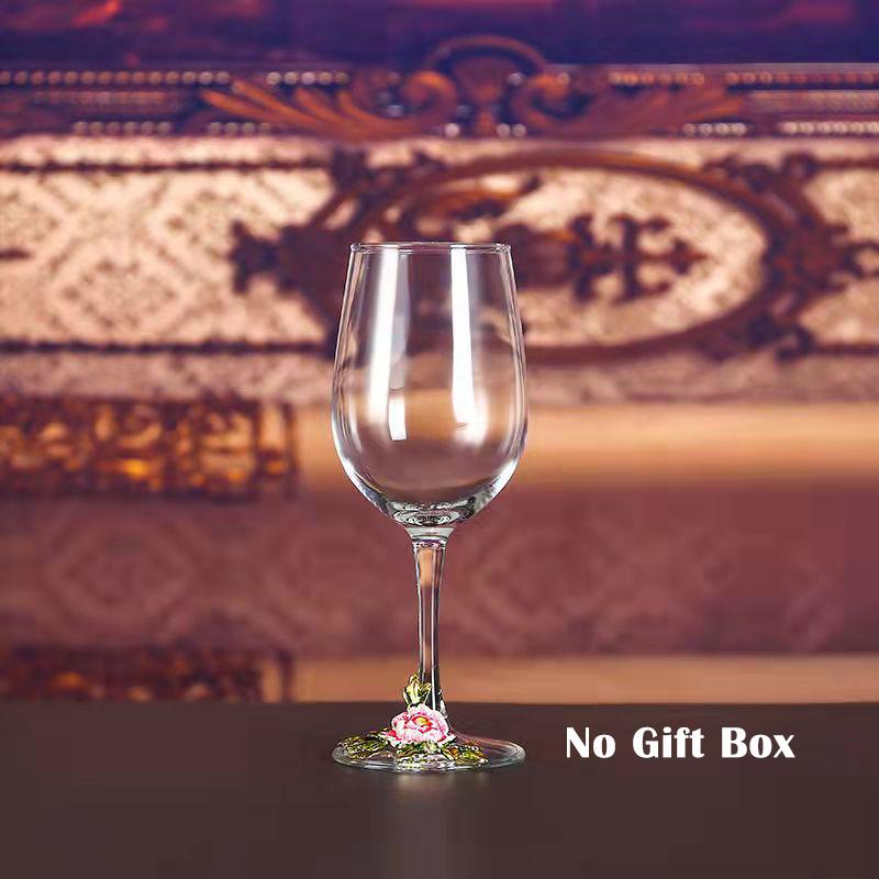 Superior Enamel Peony Glass Crystal Champagne Cup Set Goblet Glasses Glasses of Wine Wineglass Luxury Glass Cups Vintage Whiskey