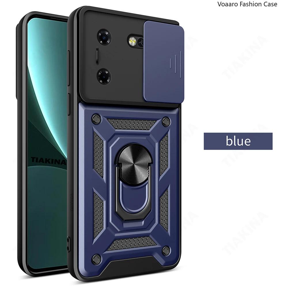 Slide Lens Camera Protective Armor Funda for Tecno Pova 5 Case Magnetic Ring Kickstand Holder Cover Shockproof Phone Capa