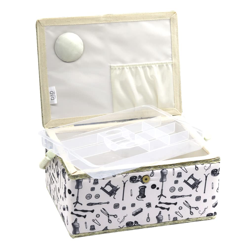 Sewing Large Sewing Small Tool Sewing Retro Modern Sewing Pincushion Small Birthday D&D Box, Capacity, Box, Organizer, Box, Tools, Storage, Two-Layer
