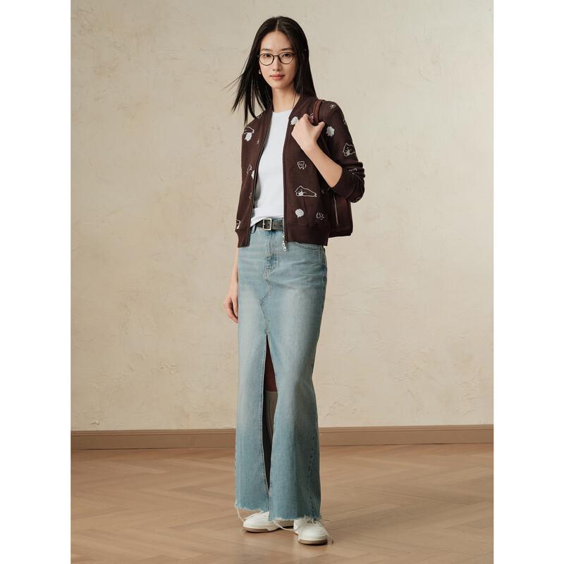 JUZUI Women's Animal Jacquard Knit Jacket