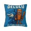 Italian Brain Rot Meme Pillow Cover Double Sided Tung Sahu Design Polyester Cushion for Sofa Bedroom Car Decoration