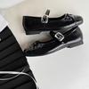 Black French with Skirt Shallow Mouth Flat Sole Shoes Women's 2025 New Summer Ballet Retro Mary Jane Women's Shoes