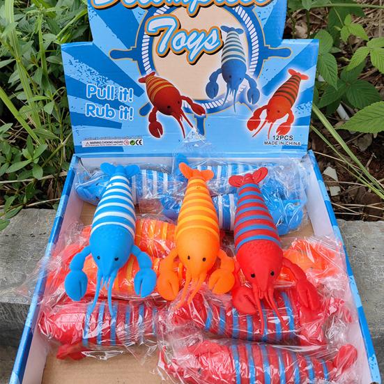 Squeezing Lobster Toy Cute Colorful Simulation Animal Doll Pinch Toy Anxiety-Relief Soft Plastic Squeeze Fidget Squishes Decompression Toy Boys Girls