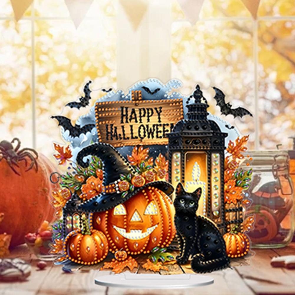 Acrylic Halloween Theme Table Top Diamond Painting Ornament Kits Diamond Painting Desktop Ornaments Kit Home Bedroom Decoration