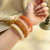 4 pcs/set Minimalist Resin Bracelet Set Vintage Layering Jewelry Retro Stackable Bangle  Gift Giving