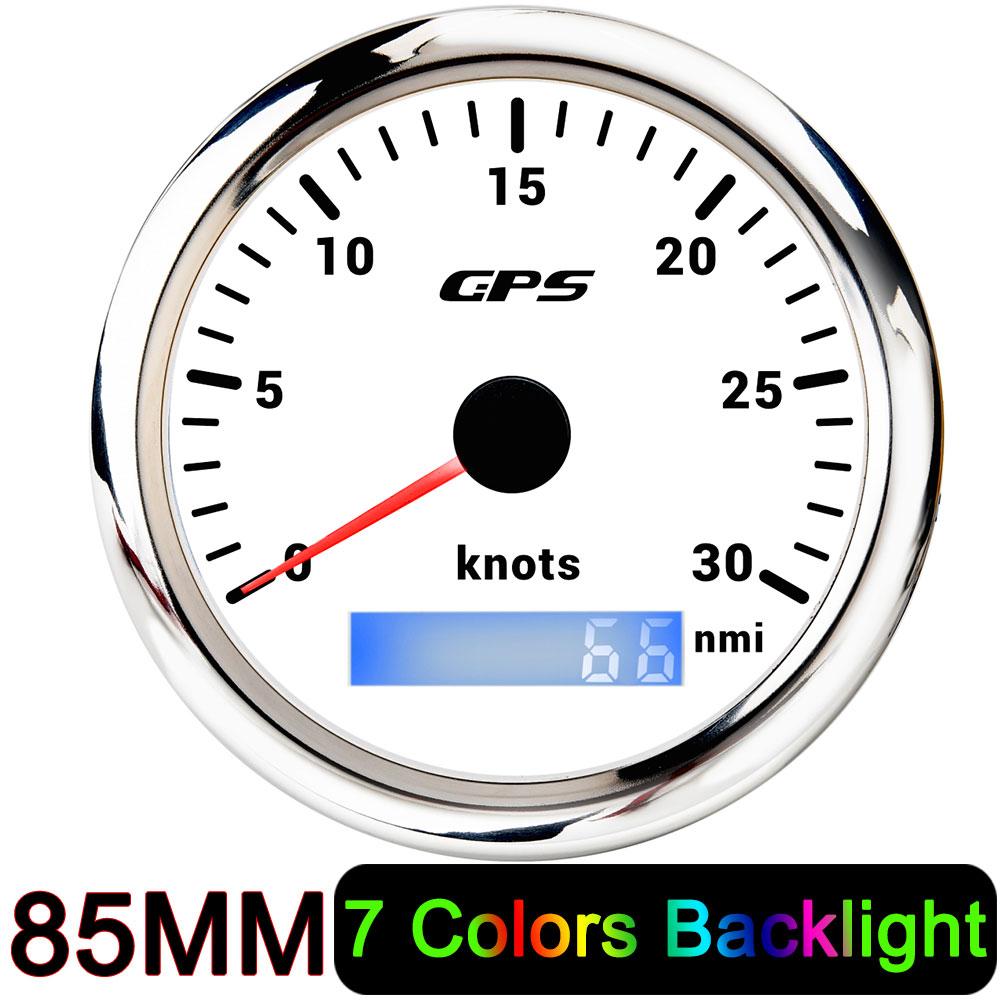 

AD 30-60 Knots GPS Speedometer Odometer 85mm Speed Gauge GPS Antenna for Marine Boat Car 7 Colors Motorcycle Accessories