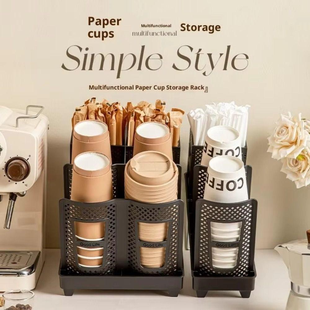 Multifunctional Disposable Cup Holder Single/Double Row Water Cup Organizer Countertop Organizer
