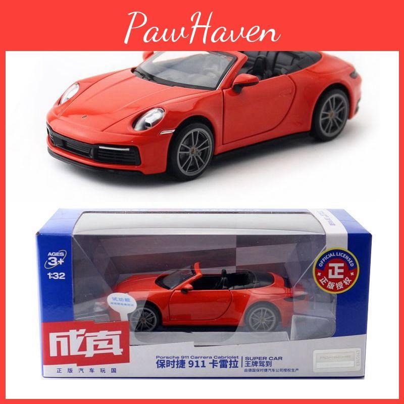 911 Cabriolet Porsche Alloy Car Model With Sound Light For Kids Collectors And