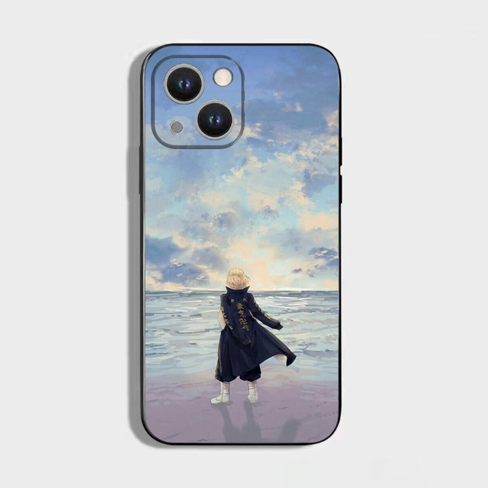 T-Tokyo Revengers Anime Handyhülle Für iPhone 16 15 Plus 14 13 Pro Max 12 Mini 11 X XS XR 7 8 8Plus Schwarze Weiche Handyhülle