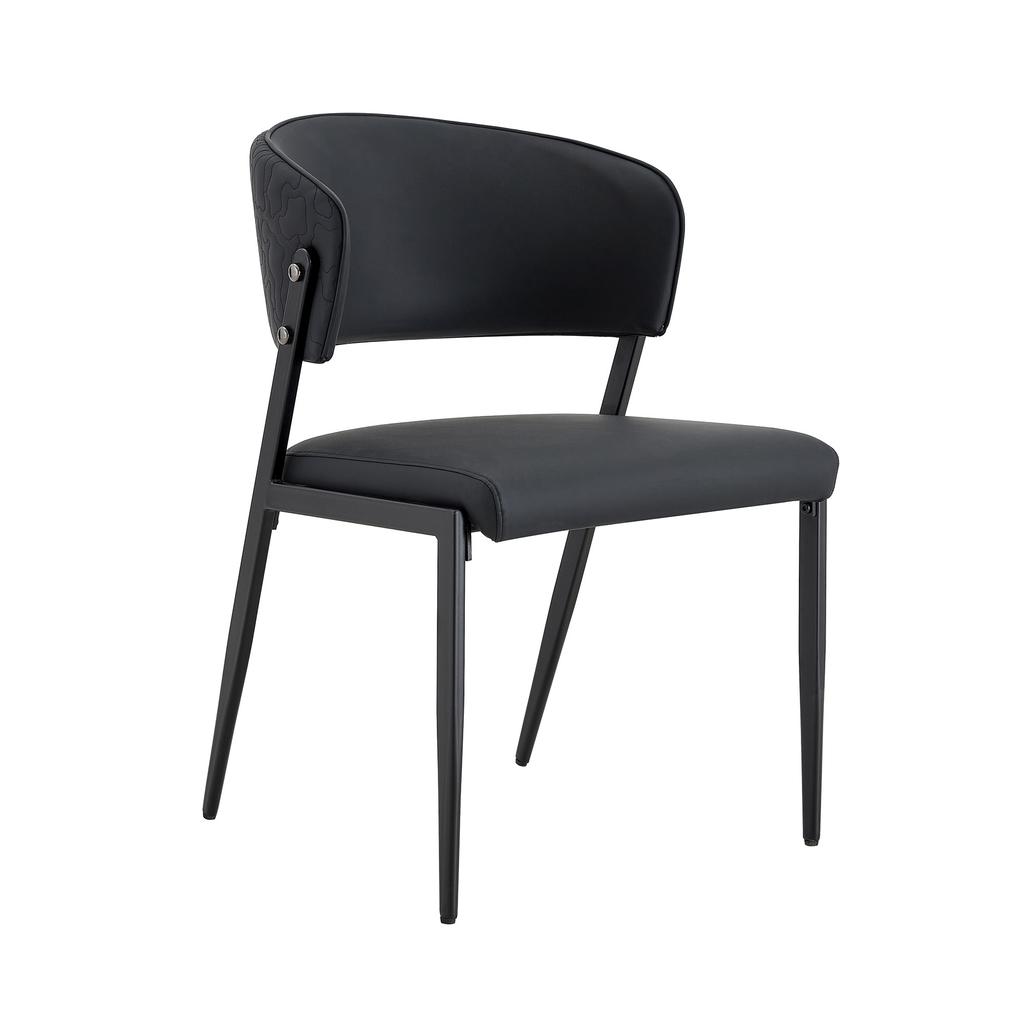 Dining Chair Set of 2 Modern Upholstered with Metal Frame, Ergonomic Backrest, Faux Leather Chair for Dining Room Living Room Kitchen - Chair Only