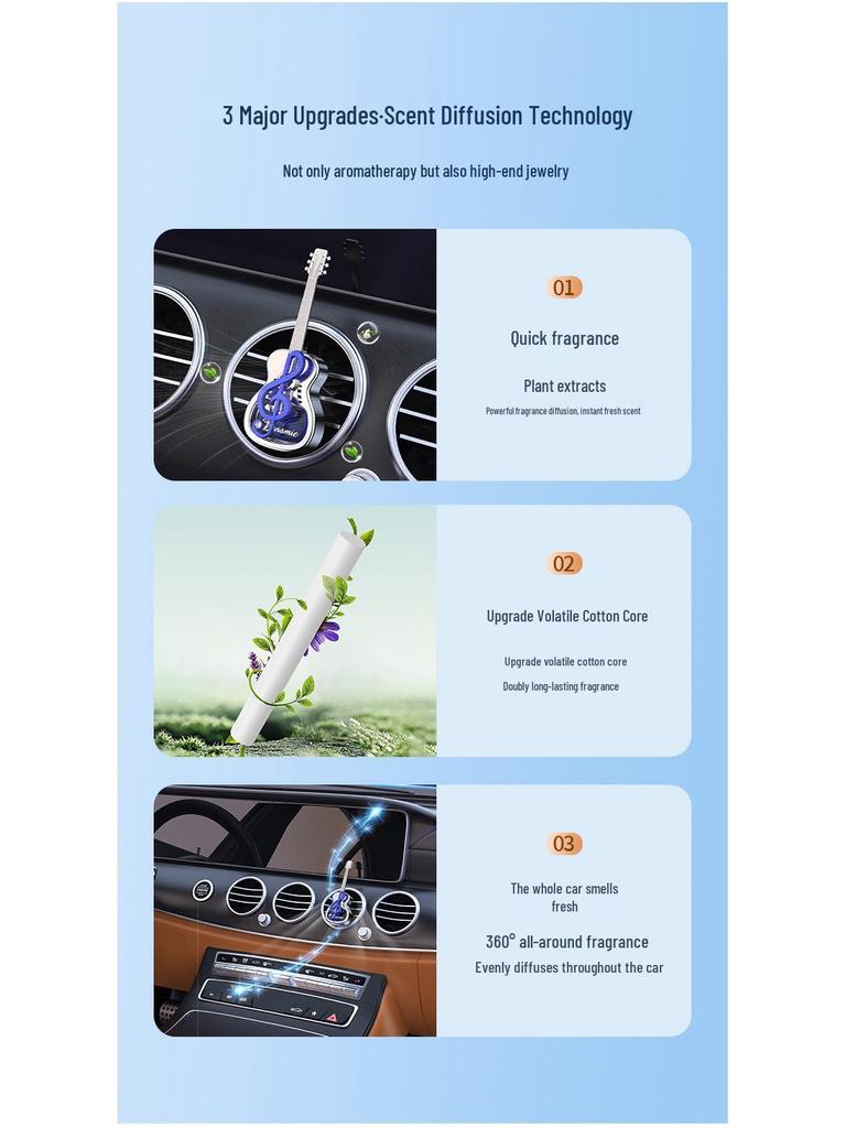 Car Vent Clip Air Freshener: Long-Lasting Essential Oil Aromatherapy and Odor Eliminator