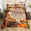 Fal Bedrom Decor Beding Set Twin Quen for Young Girls Women Autumn Harvest Theme Soft Duvet Cover Rustic Pumpkin Print Warm Comforter Cover