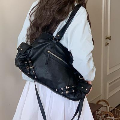Retro Locomotive Bag Spice Girl Bag New Korean Ins Large Capacity Casual Black Versatile Shoulder Messenger Tote Bag