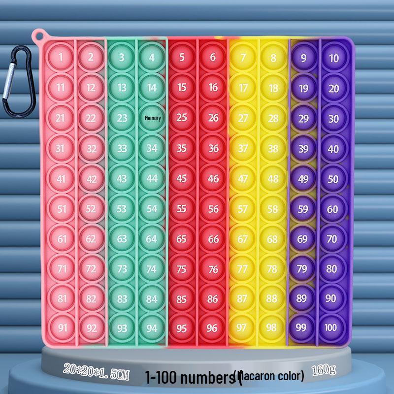 24cm Silicone Rainbow Kids' Learning Toy: Letters, Numbers, Multiplication Pop-It Fidget