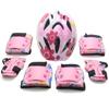 Çocuk koruyucu ekipman kask dirsek diz pedleri 3 4 5 6 7 8 9 10 11 12 yaş arası kız çocukları için Paten ve kayak için uygundur