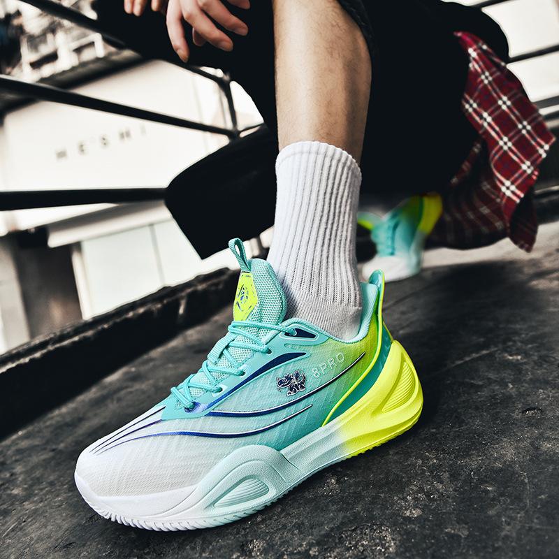 Rutschfeste und abriebfeste echte Trainingsschuhe, leichte Dämpfung Low-Top-Sneaker, bequeme Basketballschuhe für Zementböden