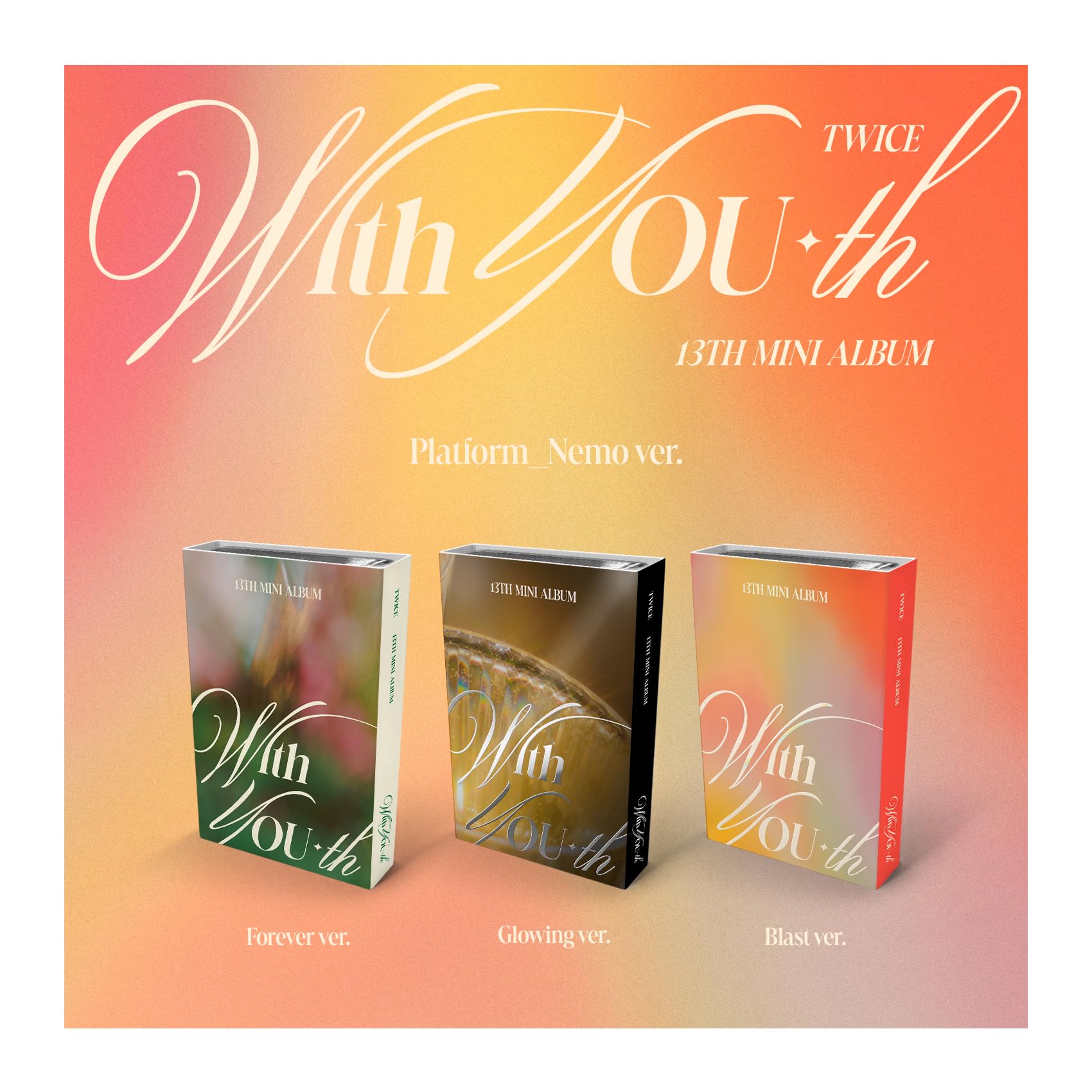 

TWICE With YOU-th 13th Mini Album NEMO Blast Version Case+1p QR Card+9p PhotoCard+1p Lyric Paper+1p Special PhotoCard+1ea Manual Card+Tracking Sealed