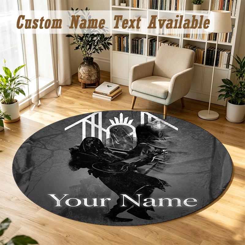 Sleep Token Personalized Round Rug Support Custom Name, Soft Home Decor Mat