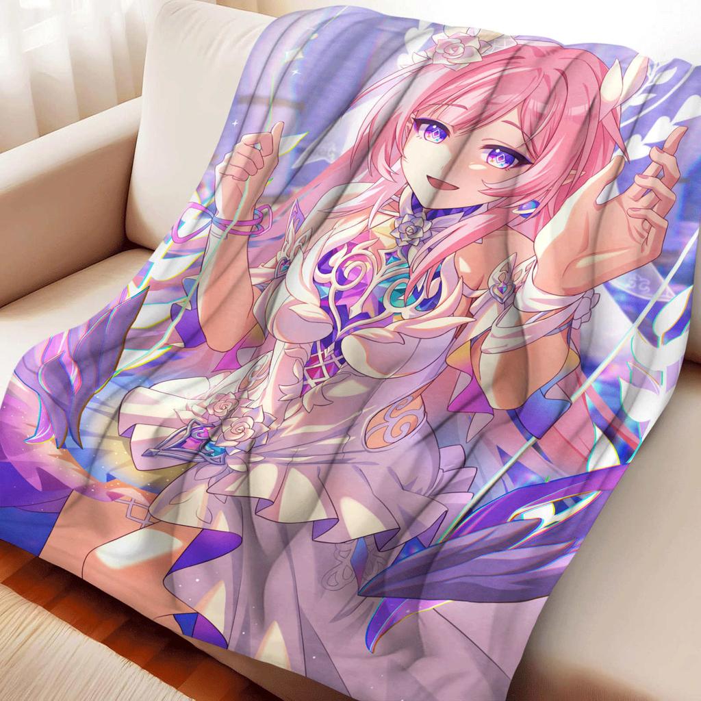 Cartoon Honkai: Star Rail Cyrene Flannel Blanket Warmth Soft Anime Pink Nap Blanket Multifunctional Decoration Blankets