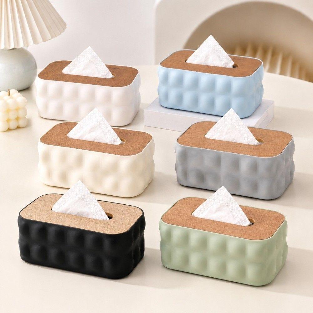 Elegant Tissue Dispenser Large Opening Paper Dispenser Storage Box Desktop Organization