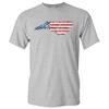 North Carolina 1789 American Flag Outline - Patriotic T Shirt - Sport Grey