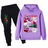 PB1265 Kids Boys Girls Kpop Mira Zoey Rumi Christmas Print Long Sleeves Hoodie Pants Trousers Clothes Sets