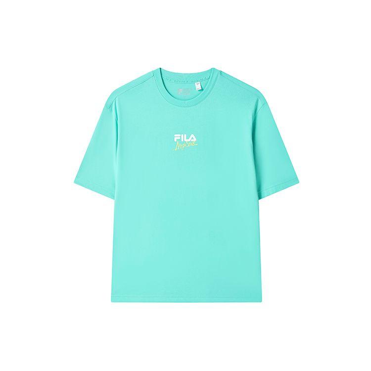 FILA X Magic Stick Коллаборация Логотип Бренда Модная Свободная Простая Повседневная Дышащая Футболка Унисекс Футболка Светло-зеленая F11U329101F-LG XXL