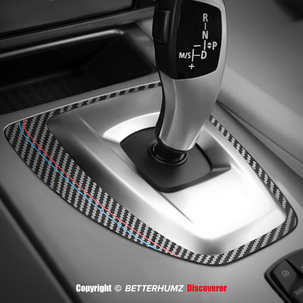 Carbon Fiber Car Central Control Gear Shift Panel Trim Cover Performance Sticker For BMW E60 5 Series Car Interior Accessories