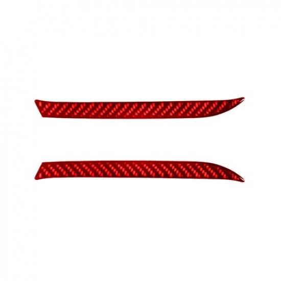 2Pcs For Volkswagen Tiguan 13-17 Red Carbon Fiber Front Door Panel Frame Cover