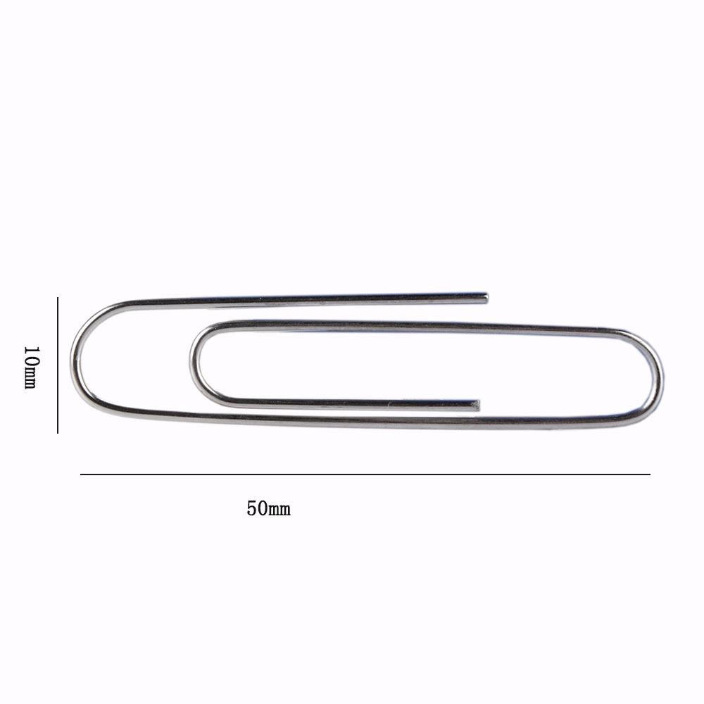 Colorful Silver Nickel-Plated Paper Clips - Creative 50mm Bookmarks