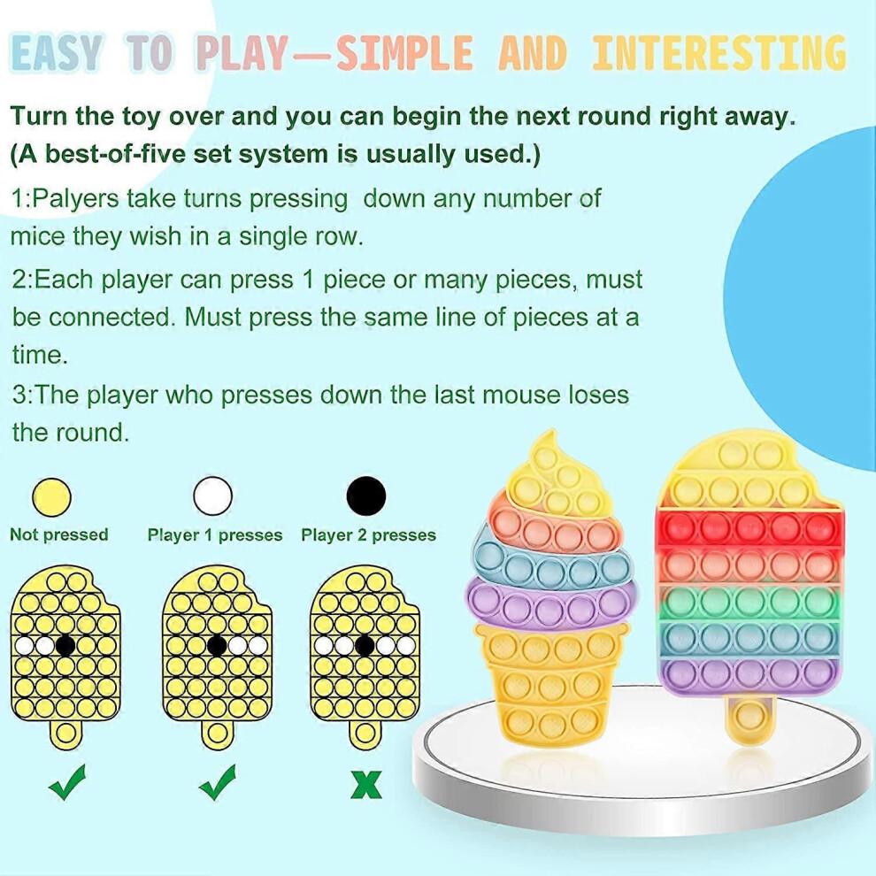 2PCS Push Bubble Pop Fidget Sensory Toy, Autism Special Needs Silicone Stress Reliever Toy, Anti-Anxiety Squeeze Se