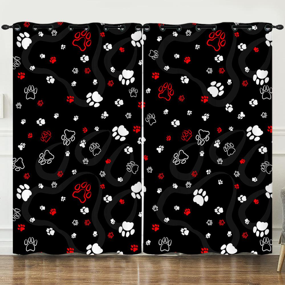 Curtain Cartoon Animal Animation Kitten 3D Digital Printing Blackout Curtain 3D Three-Dimensional Printing