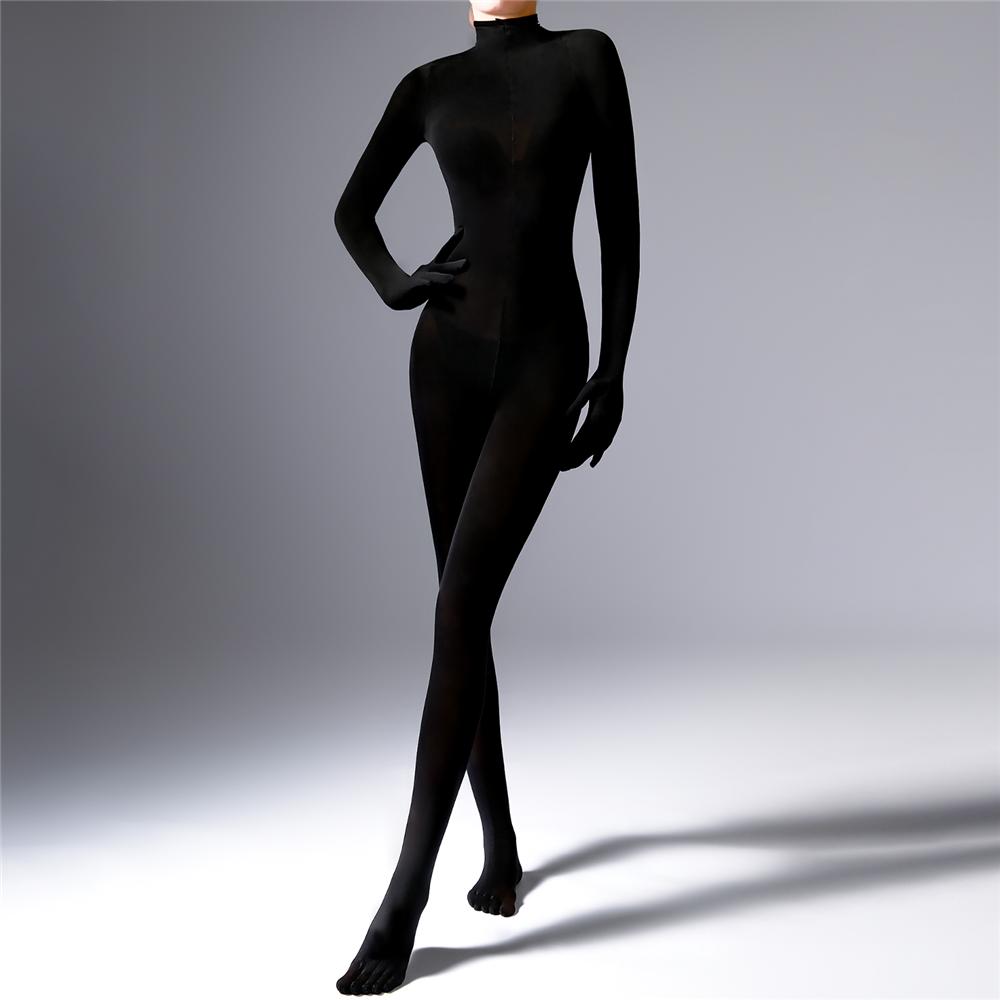 Sexy Men 120D Glove Sleeve Bodysuit Open Crotch Sexy Tight Bottom Wear Bandage Cocoons Bodyhouse Elastic Maid Leotard