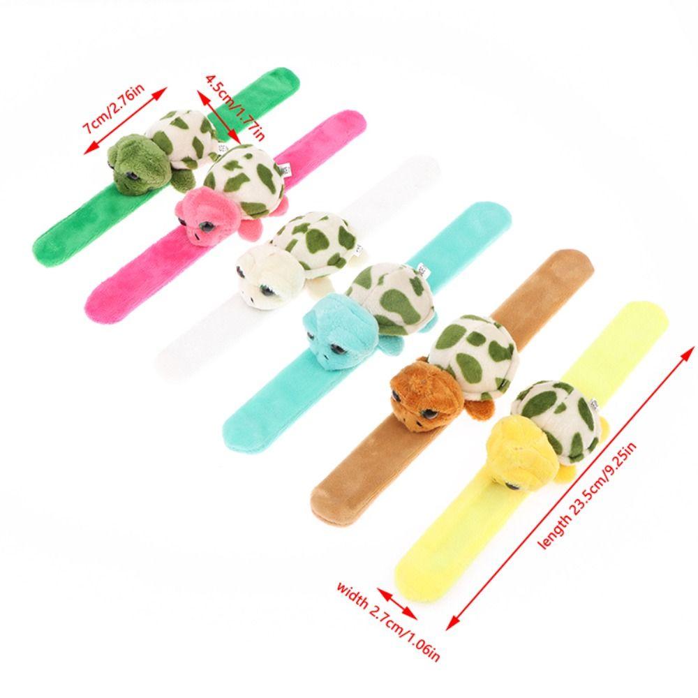 Hands Clap Circle Plush Tortoise Wristband Stuffed Turtle Slap Band Toy  Party Favors Decorative