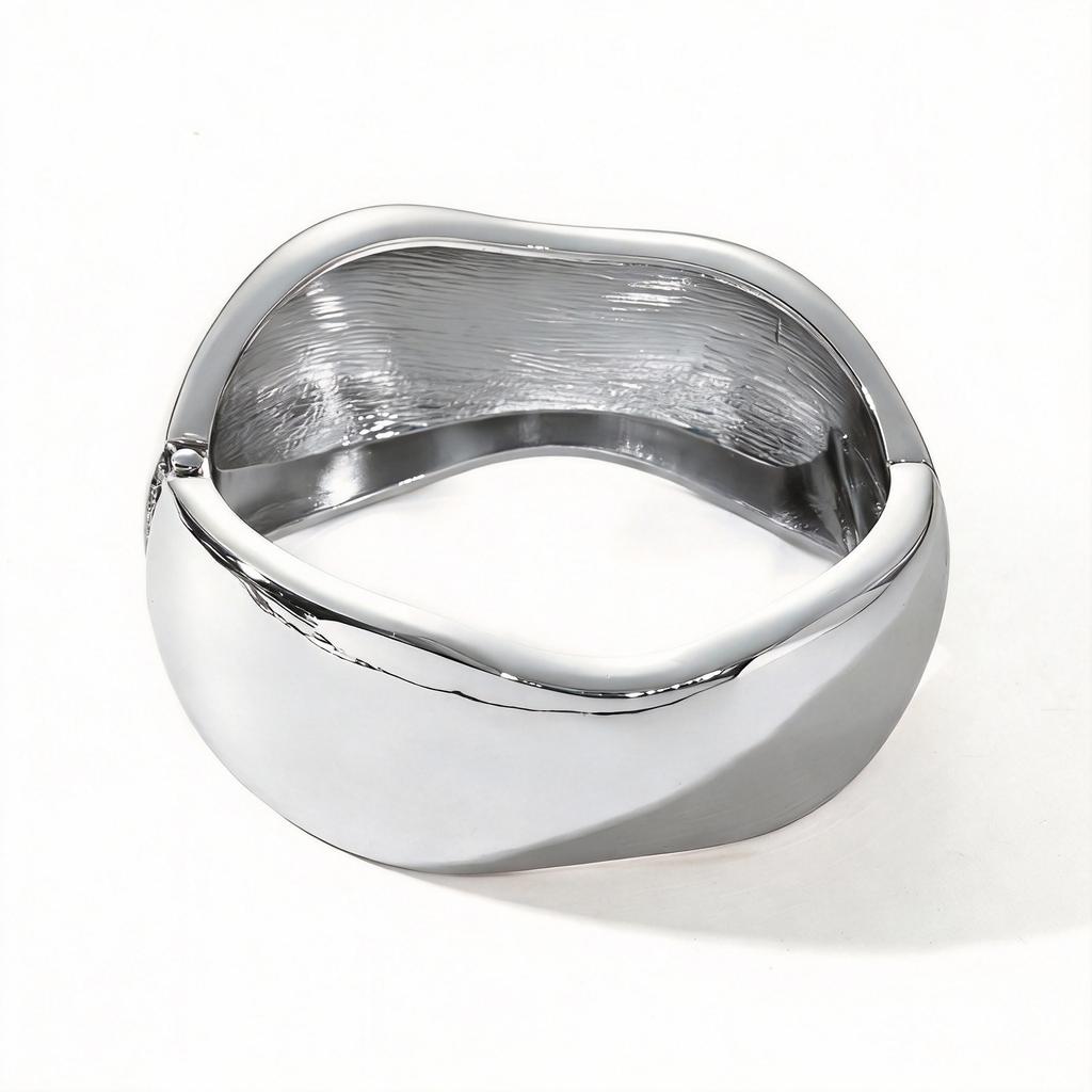 Europe and the United States Popular Bracelet INS Minimalist Irregular Wavy Pattern Jewelry Metal Glossy Bracelet Women's Jewelry