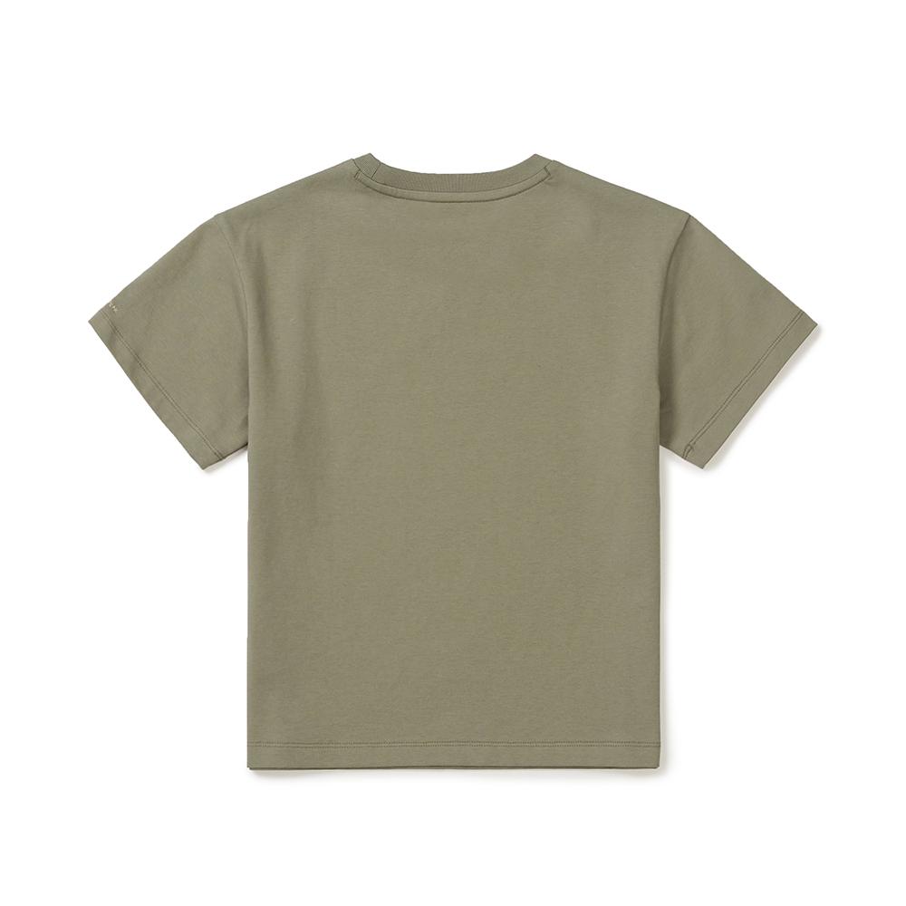 [Snowpeak] [Snow Peak X Kakao Friends] Ryan and Chun-sik Kids Short-Sleeve T-shirt Olive (S25MKFTS99)