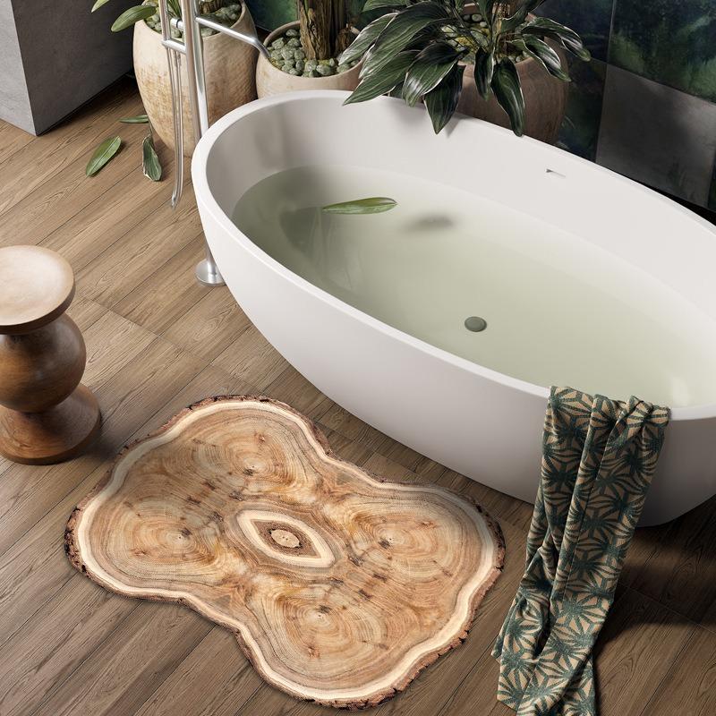 

Wood Grain Diatom Mud Floor Mat Household Bathroom Floor Mat Bathroom Absorbent Foot Mat Bathtub Anti-slip Foot Mat Entry Door Mat 50 * 80cm