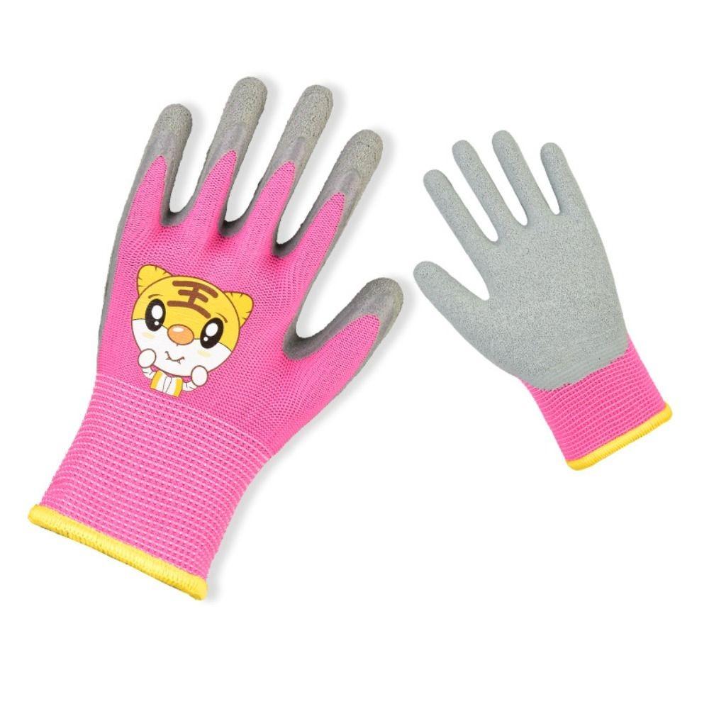 Non-Slip Kid Gardening Gloves Breathable Durable Garden Work Gloves Animal Pattern Collect Seashells Children Protective Glove